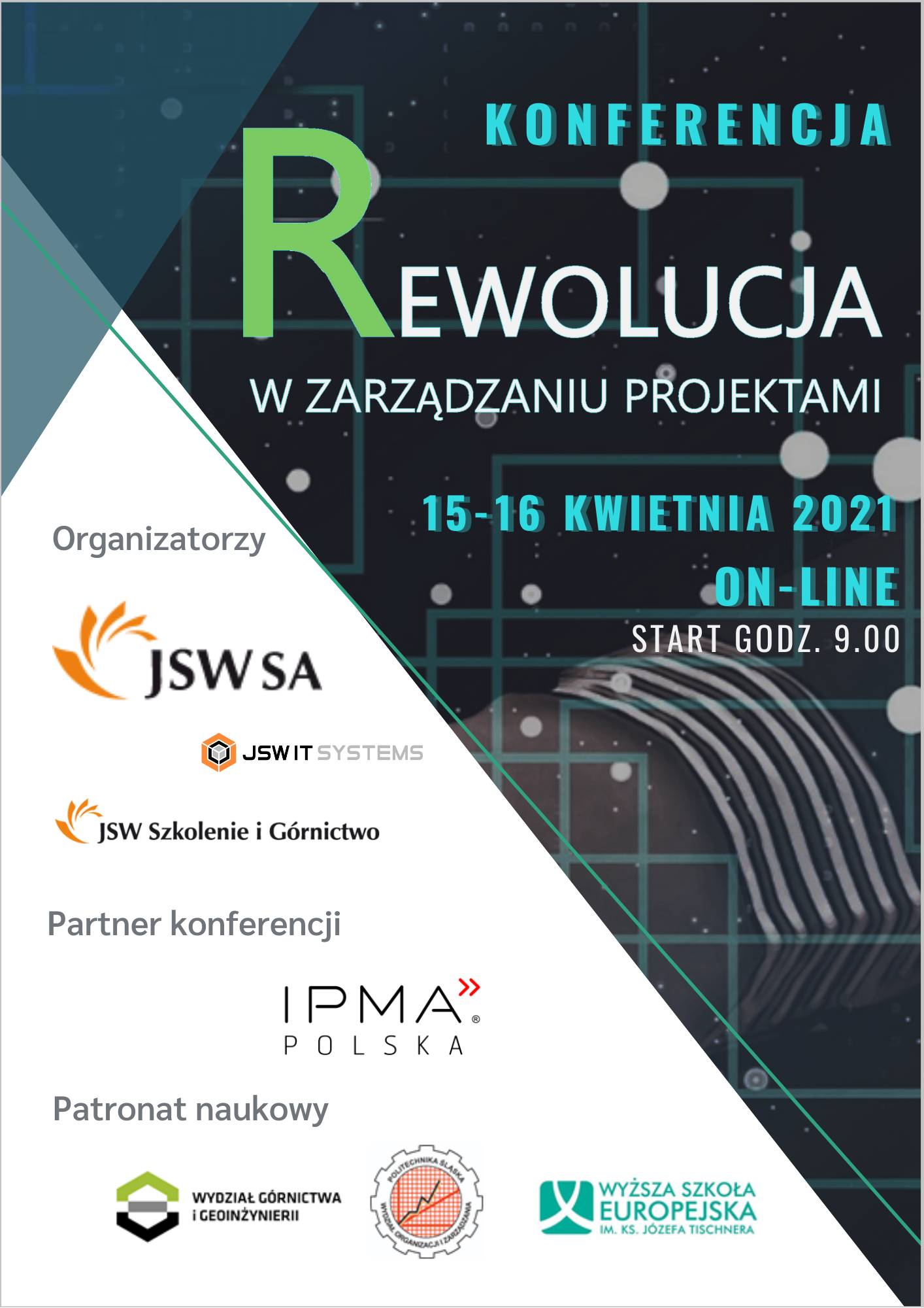 baner zapraszający do udziału w konferencji on-line Rewolucja w zarządzaniu projektami